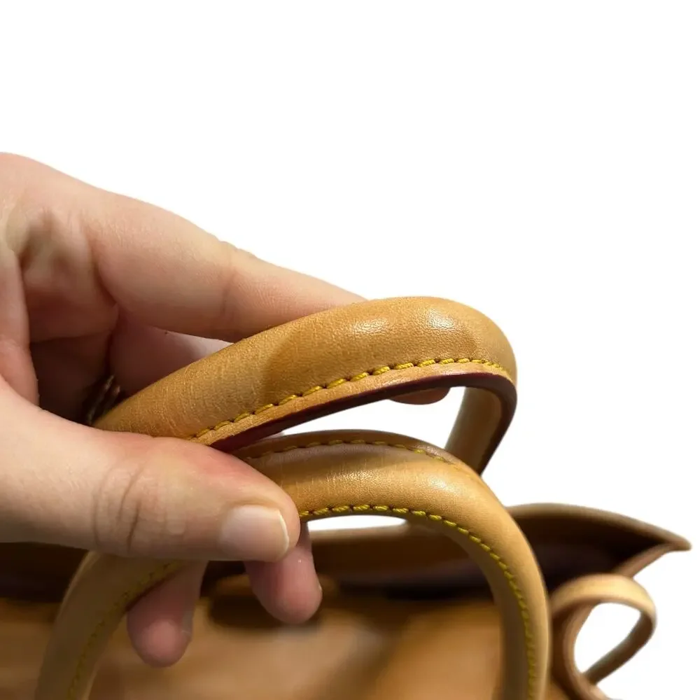 Dooney & Bourke Pebble Leather Janine Handbag Brown Double Handle Designer